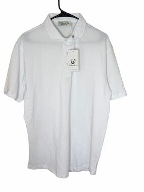 NWT Collars & Co. White Luxury Pique Cotton Cutaway Collar Short Sleeve Shirt XL